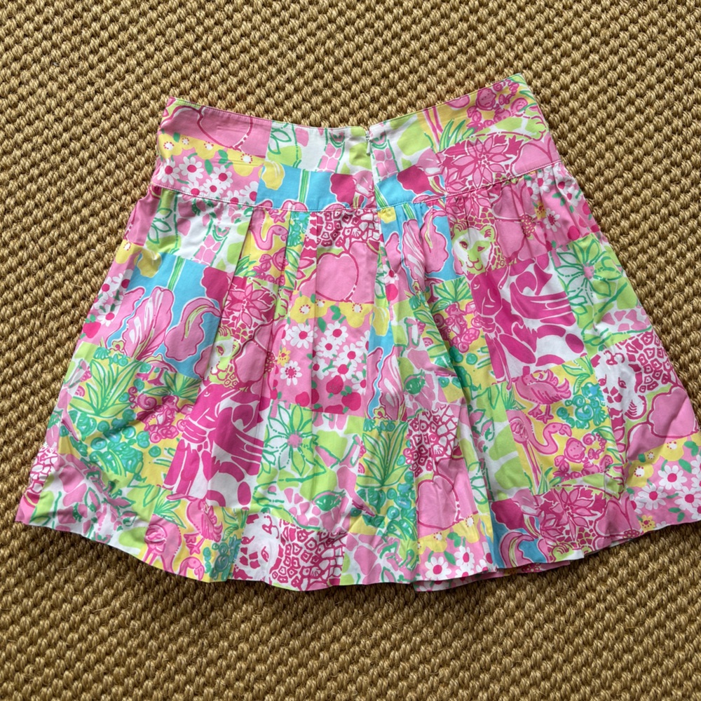 Lilly Pulitzer Girls Darcy Skirt Pink Floral Patchwork Skirt Size 14
